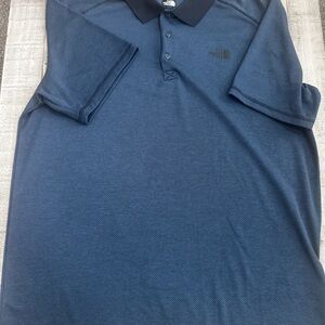 The North Face Blue Polo Shirt with Moisture-Wicking Fabric